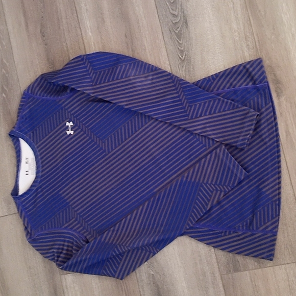 Medium Ladies Purple Under Armour Fitted Shirt - Picture 4 of 4